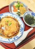 豆腐ともちキビで作る卵なしびふんわりカニ玉風「天津飯♪」
