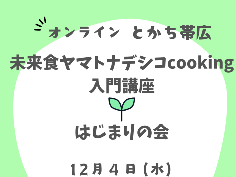 【オンライン】未来食ヤマトナデシコcooking入門講座♡はじまりの会