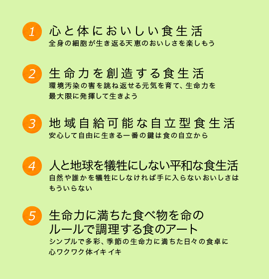 未来食つぶつぶの５つのガイドライン